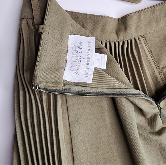 Mare Mare X Anthropologie Pleated Cargo Midi Skirt Sz XS - Picture 9 of 14